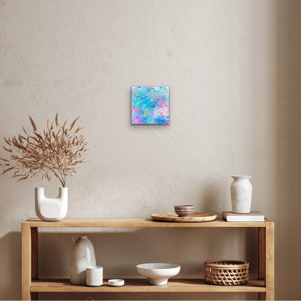 Original Acrylic Art Painting on wood panel for home decor - One-of-Kind